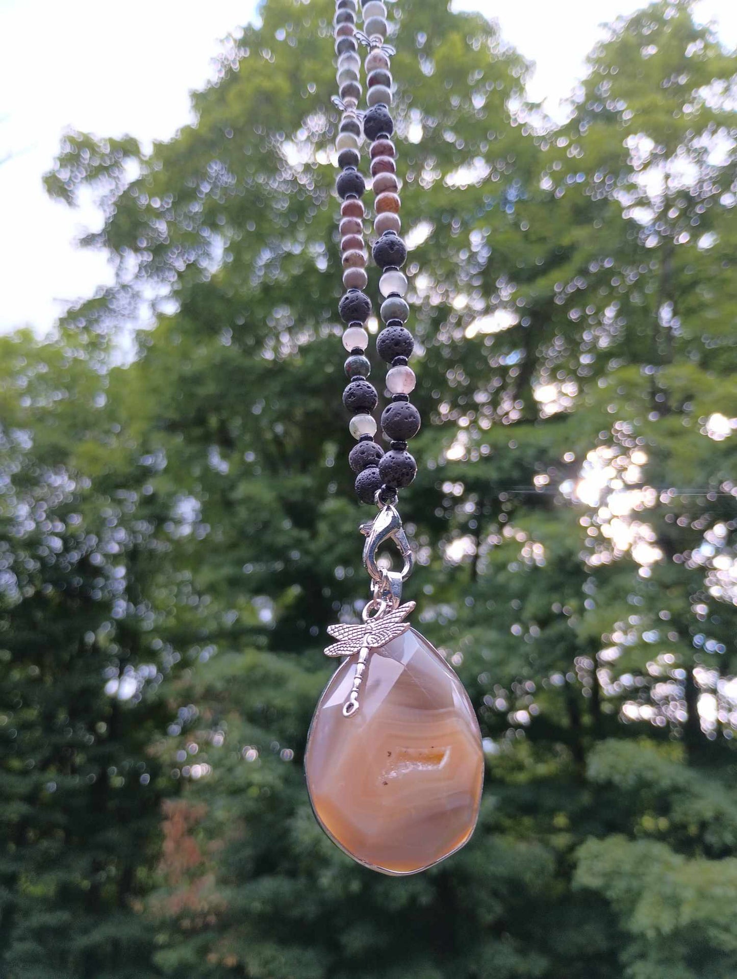 Handmade Lava Stone Necklace made with Naturally Sourced Lava Stones to Promote Emotional & Spiritual Healing~Apparel & Accessories~Jewelry~Necklaces