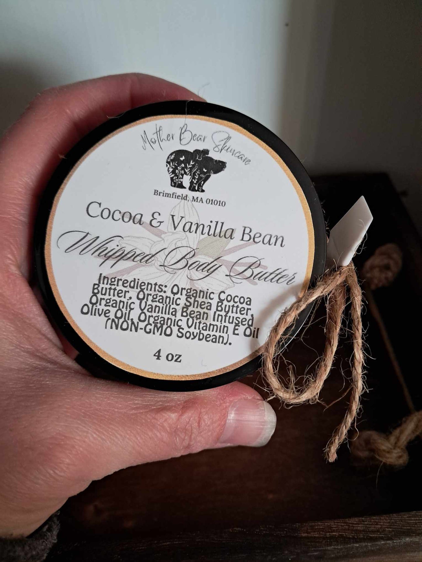 cocoa and vanilla bean whipped body butter