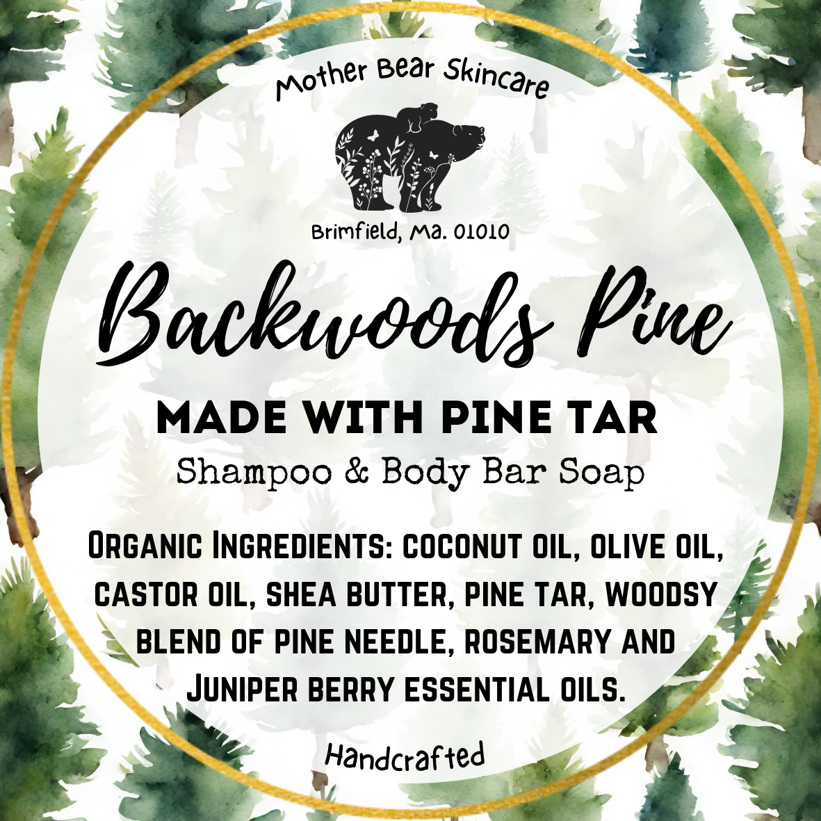 Organic Backwoods Pine Body and Shampoo Bar Soap