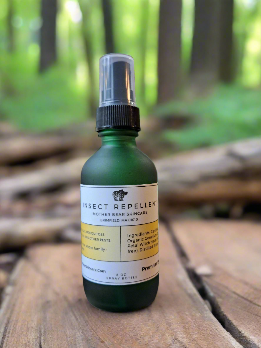 Natural Geranium Insect Repellent, Safe for Dogs, Repels Ticks, Fleas, Flies, Mosquitoes, Safe for Kids.