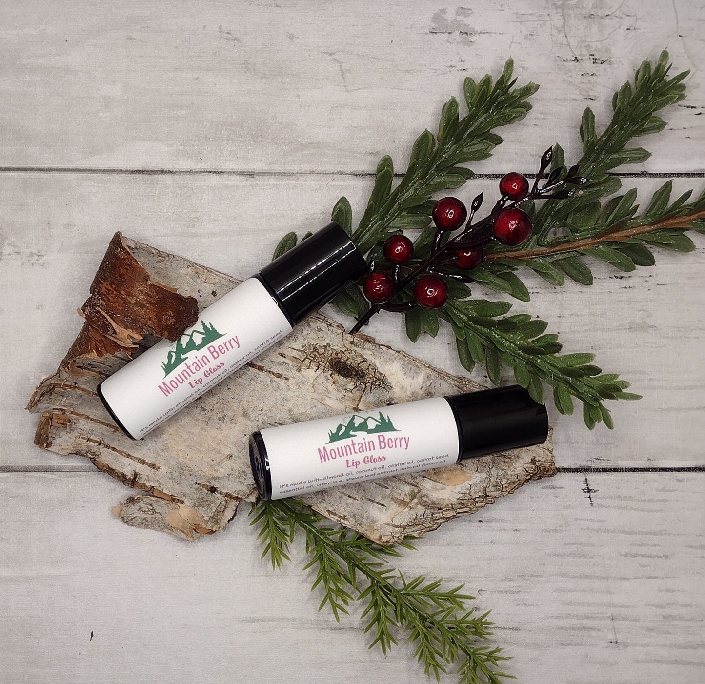 Mother Bear Skincare's Mountain Berry Flavored Lip Gloss, Natural Lip Oil, Lip Hydration, Clear. Lip Care-Health & Beauty-Personal Care-Cosmetics-Makeup-Lip Makeup-Lip Gloss