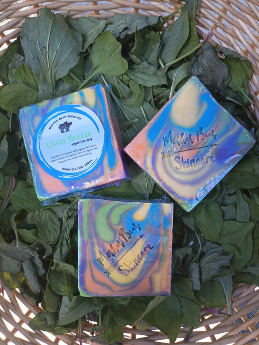 Mother Bear Skincare's Organic Citrus Breeze Bar Soap