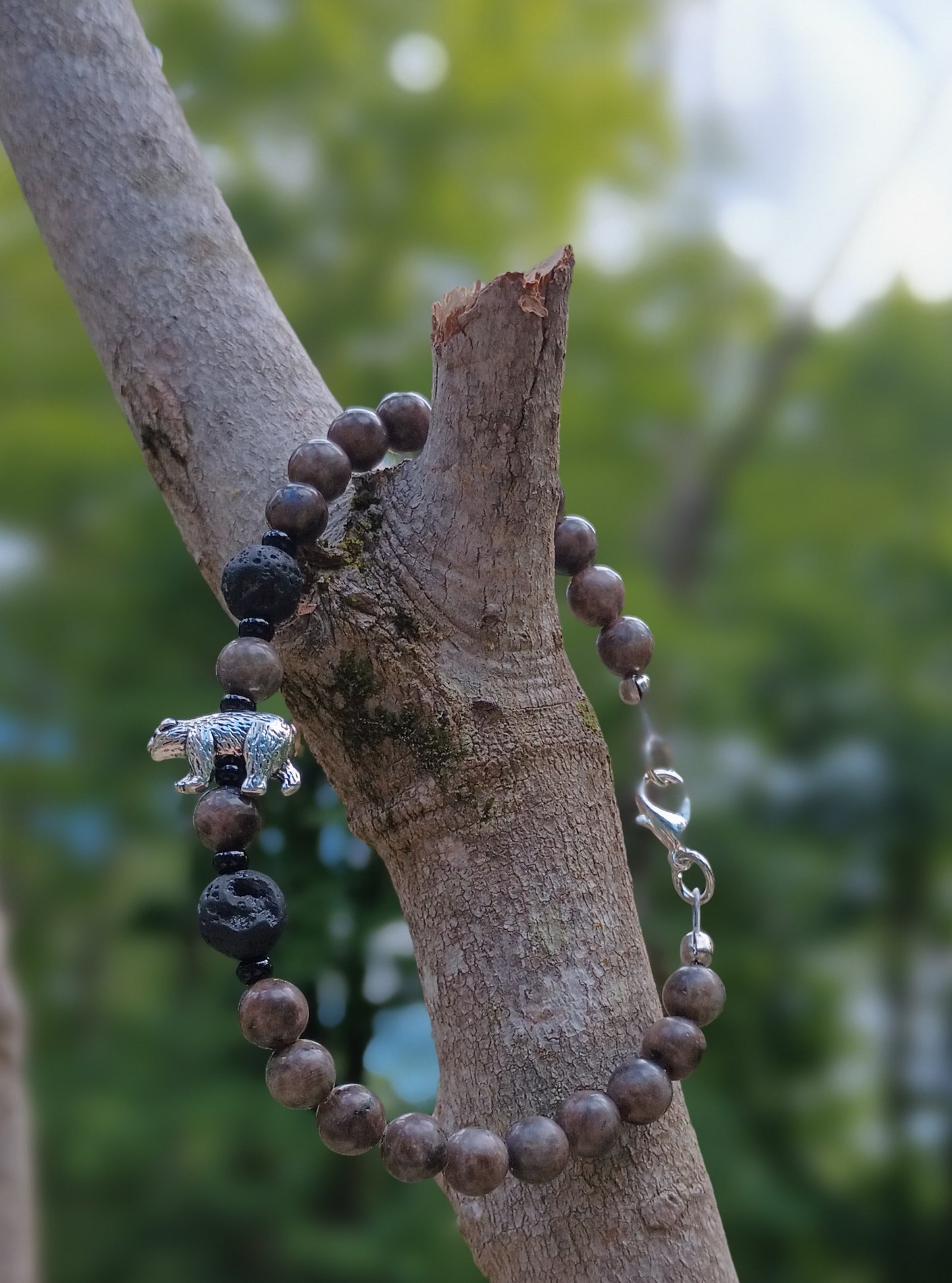 Mother Bear Skincare Handmade Lava Stone Bracelets - with bear