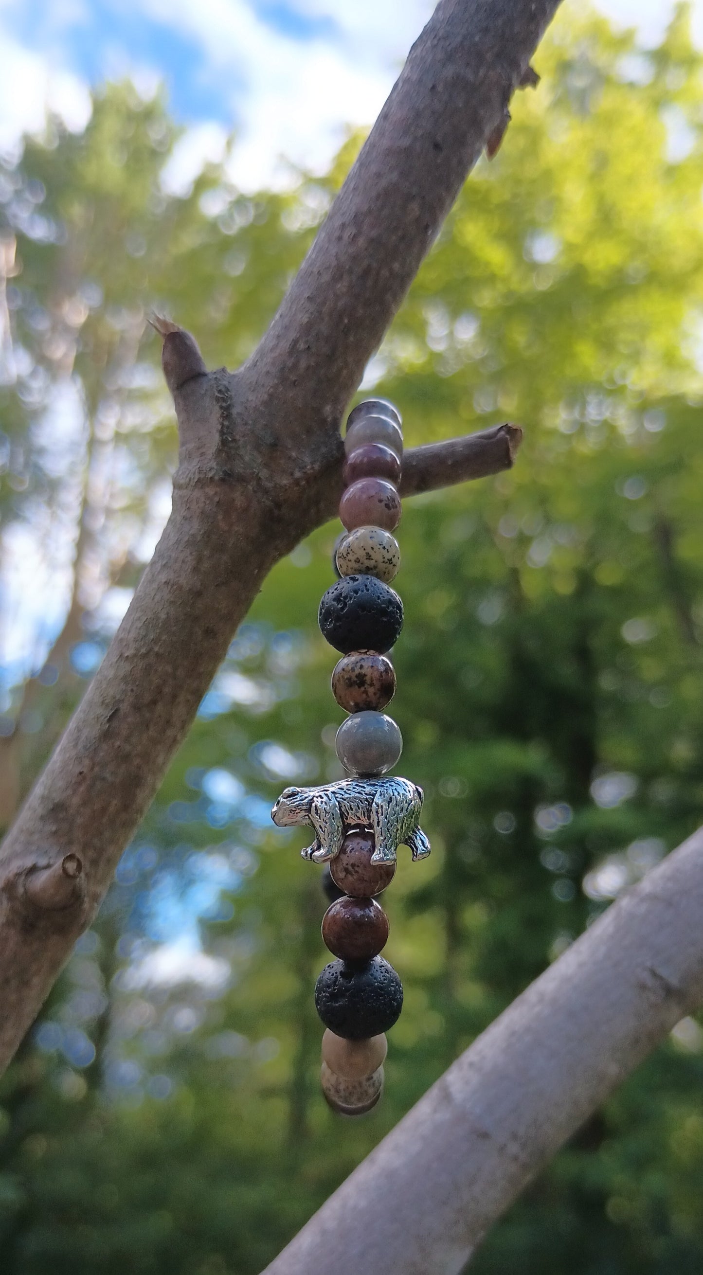 Mother Bear Skincare Handmade Lava Stone Bracelets - with bear