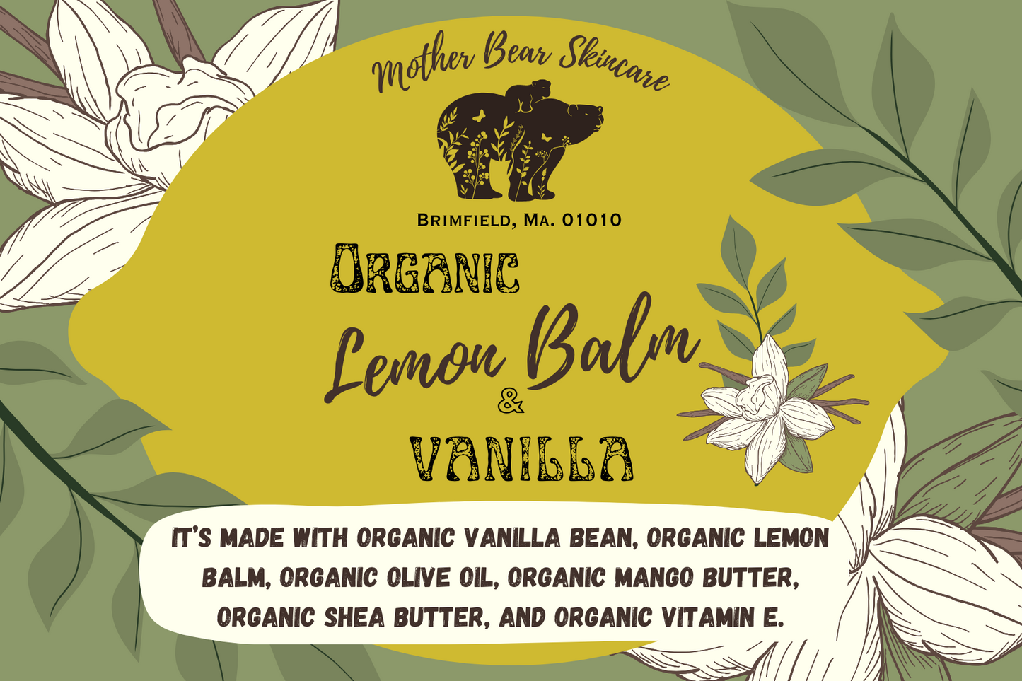 Organic Lemon Balm & Vanilla Lip Moisturizer