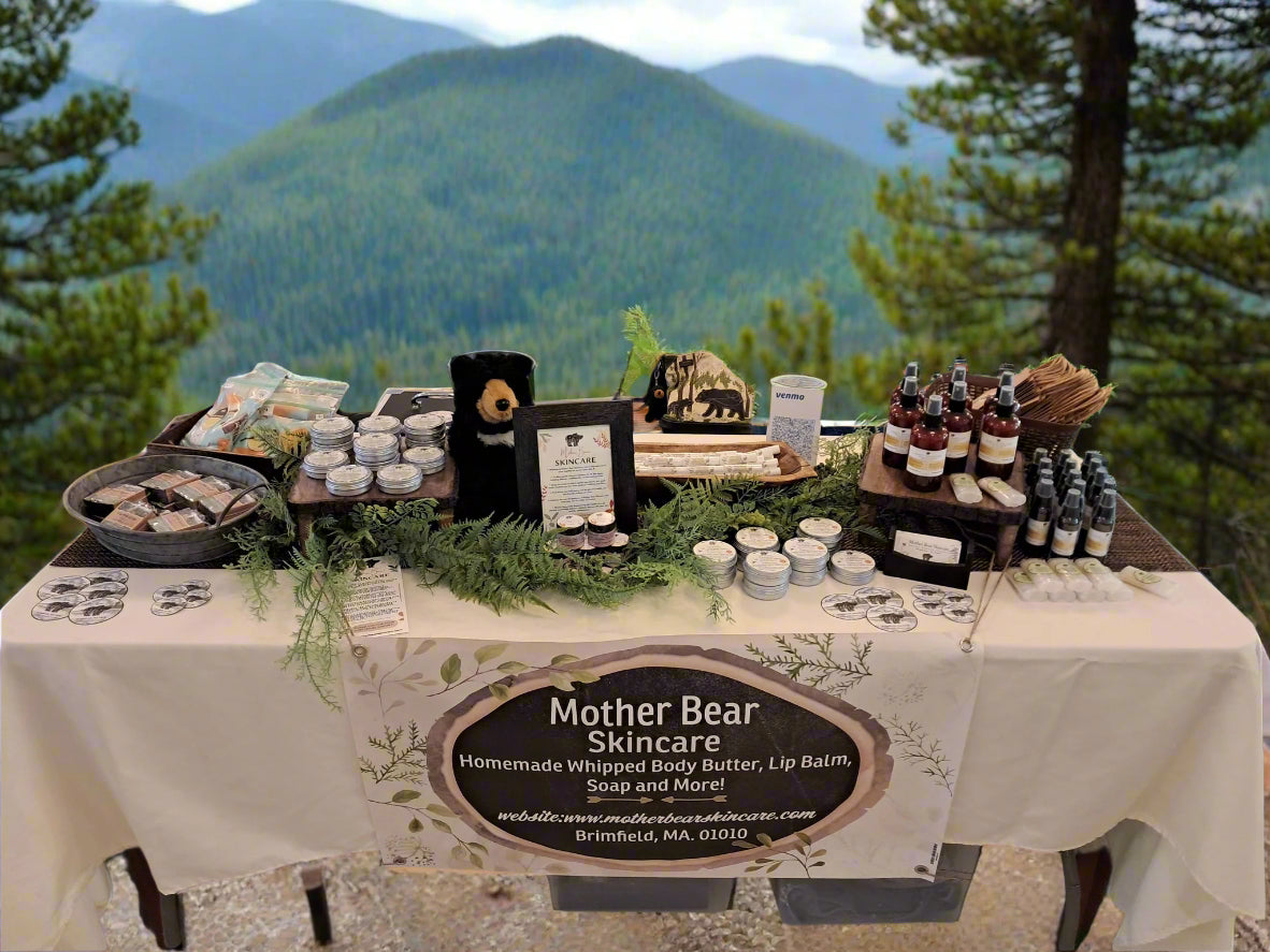 Mother Bear Skincare Vending Table