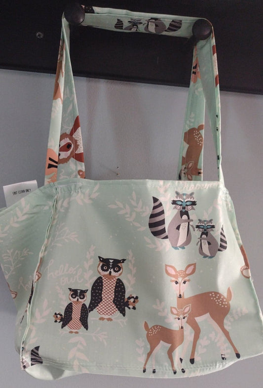 Handmade Reusable Cotton Tote Bag ~ Woodland Animal Print ~ Double Stitched Handles ~ Mother Bear Skincare
