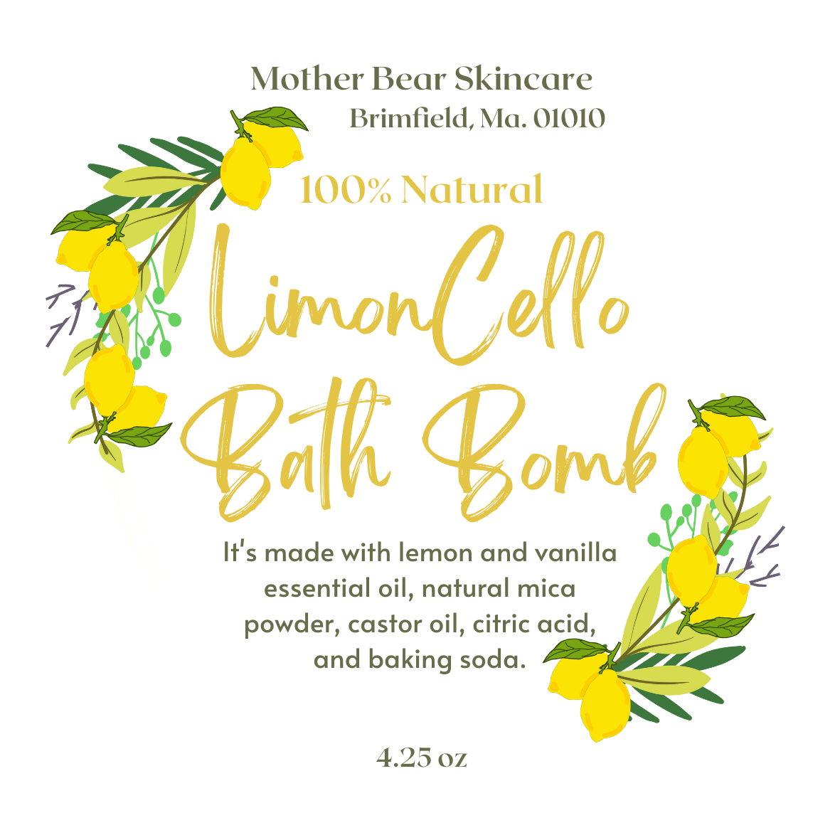LimonCello Bath Bombs ~ Natural & Organic Ingredients