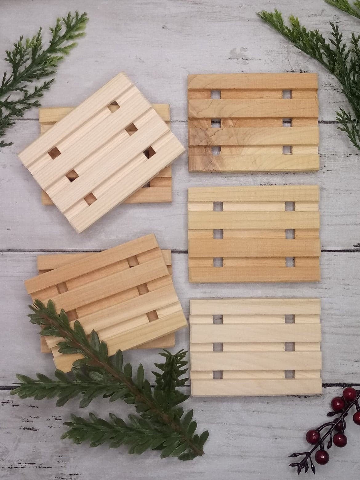 wooden cedar soap dish