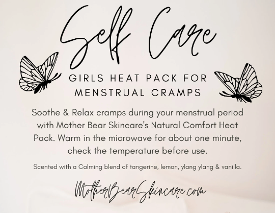 Mother Bear Skincare's Self Care Comfort Heat Pack For Girls ~ Menstrual Cramps ~ Hot/Cold Pack ~ Aromatherapy~ health&beauty~Heat Pack